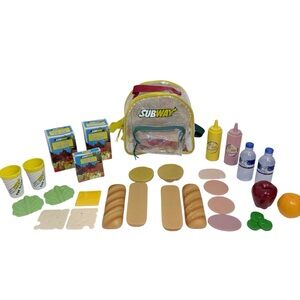 SUBWAY Kids Play Food Sandwich Set Backpack Pretend Restaurant Kitchen Toy